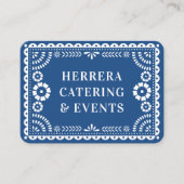 Kleurrijke Blue Papel Picado Catering Event Stylis Visitekaartje (Voorkant)