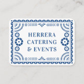 Kleurrijke Blue Papel Picado Catering Event Stylis Visitekaartje (Voorkant)