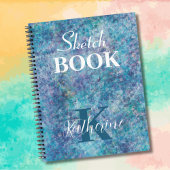 Kleurrijke Blues Gepersonaliseerde Naam Schetsboek Notitieboek