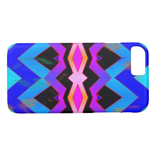 Kleurrijke Blues Purples Magenta Geometrisch Patro Case-Mate iPhone Case (Achterkant (Horizontaal))