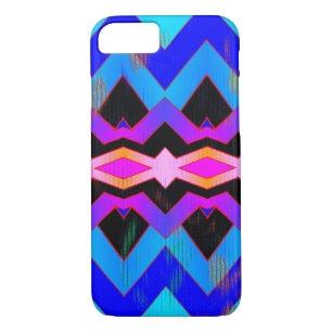 Kleurrijke Blues Purples Magenta Geometrisch Patro Case-Mate iPhone Case