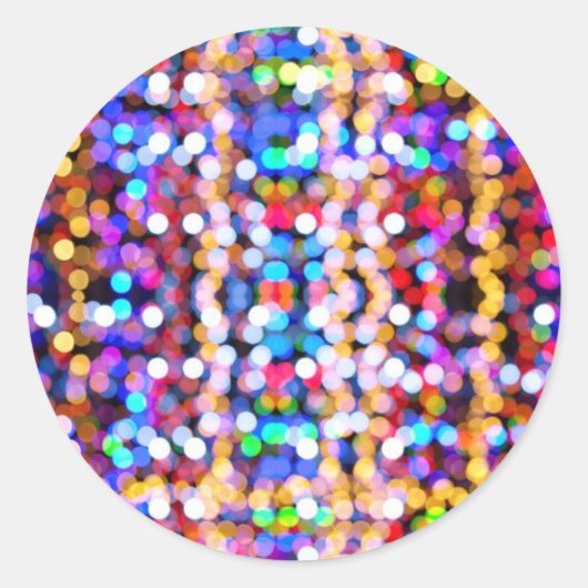 Kleurrijke blurrode lichten ronde sticker (Voorkant)
