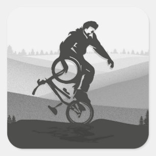 kleurrijke bmx-bike - Bmx-Sticker Vierkante Sticker