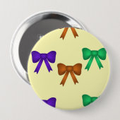 Kleurrijke boeglinten op room ronde button 4,0 cm (Voorkant /achterkant)