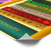 Kleurrijke boeken, klaslokaal of bibliotheekruimte poster (Hoek)