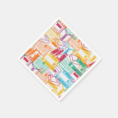 Kleurrijke boeken multomappen patroon servetten (Hoek)