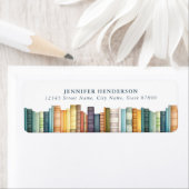 Kleurrijke Boeken Retouradreslabels Etiket (Insitu)