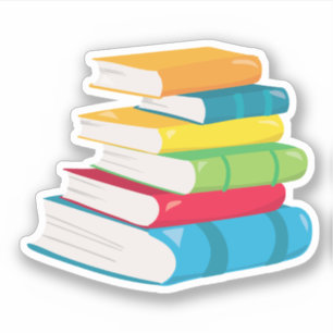 Kleurrijke boekendens sticker