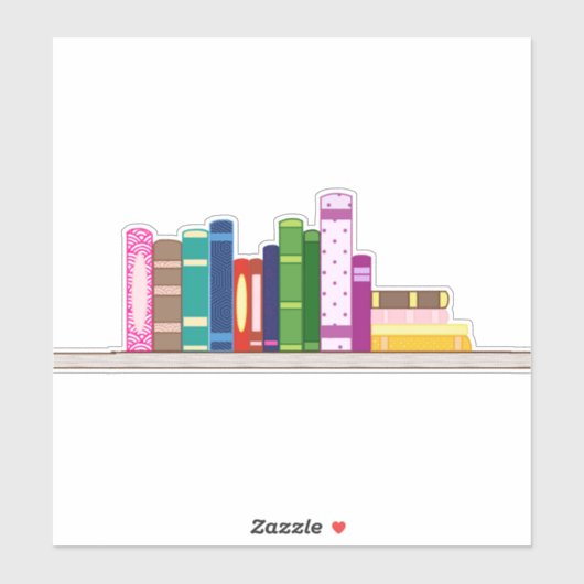 Kleurrijke boekenplank Sticker (Vel)