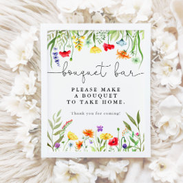 Kleurrijke boeket bar bloem bar bord poster