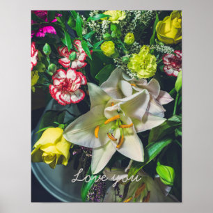 Kleurrijke boeket met lelie  poster