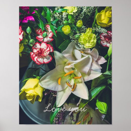 Kleurrijke boeket met lelie poster (Voorkant)
