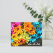 Kleurrijke Boeket Save The Date Briefkaart (Staand voorkant)