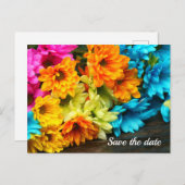 Kleurrijke Boeket Save The Date Briefkaart (Voorkant / Achterkant)