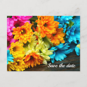 Kleurrijke Boeket Save The Date Postkaart