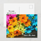 Kleurrijke Boeket Save The Date Postkaart (Voorkant / Achterkant)