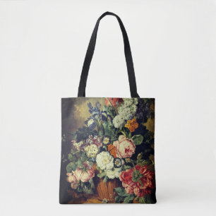 Kleurrijke boeket van bloemen in vintage stijl tote bag