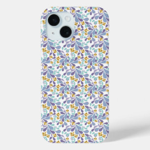 Kleurrijke boeketten retro bloemen op wit iPhone 15 case