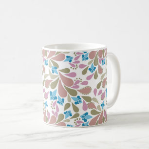 Kleurrijke boeketten retro bloemen op wit koffiemok