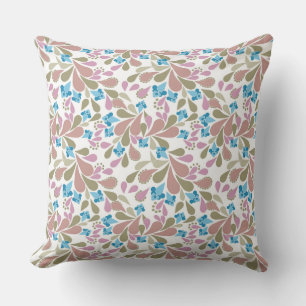 Kleurrijke boeketten retro bloemen op wit  kussen