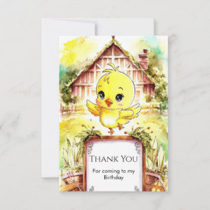 Kleurrijke Boerderij Chicken Birthday Bedankkaart