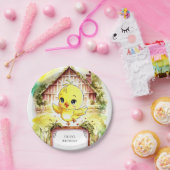 Kleurrijke Boerderij Chicken Birthday Papieren Bordje (Feest)