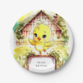 Kleurrijke Boerderij Chicken Birthday Papieren Bordje (Voorkant)