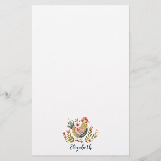 Kleurrijke boerderij waterverf Rooster Briefpapier (Voorkant)