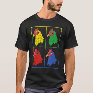 Kleurrijke boerderijdier pluimvee vogel boer Kuike T-shirt