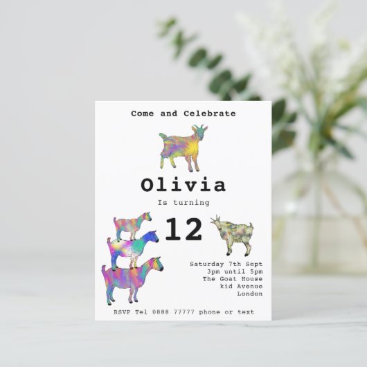 Kleurrijke Boerderijen Geiten 12e Verjaardagsfeest (Staand voorkant)
