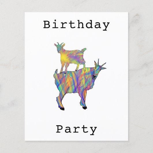 Kleurrijke Boerderijen Geiten 12e Verjaardagsfeest (Achterkant)