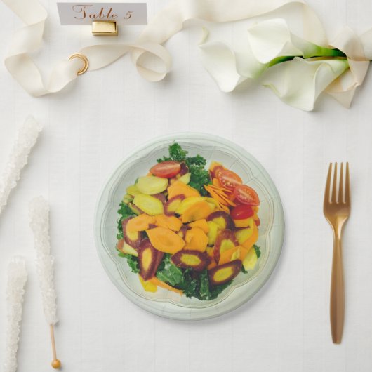 Kleurrijke boerenkool salade 4Gail Papieren Bordje (Huwelijk)