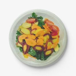 Kleurrijke boerenkool salade 4Gail Papieren Bordje