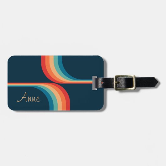 Kleurrijke bogen in retro-stijl bagagelabel (Voorkant horizontaal)