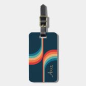 Kleurrijke bogen in retro-stijl bagagelabel (Voorkant verticaal)