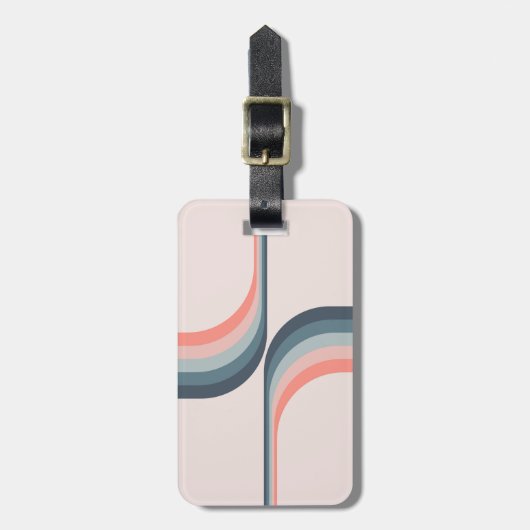 Kleurrijke bogen in retro-stijl bagagelabel (Voorkant verticaal)
