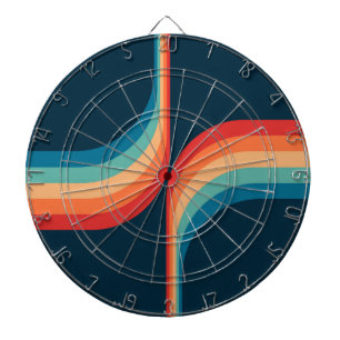 Kleurrijke bogen in retro-stijl dartbord