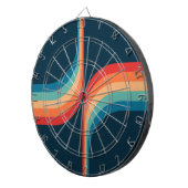 Kleurrijke bogen in retro-stijl dartbord (Voorkant Rechts)
