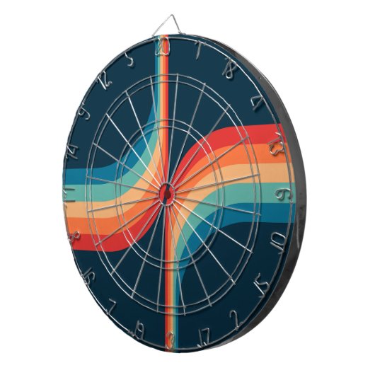 Kleurrijke bogen in retro-stijl dartbord (Voorkant Rechts)