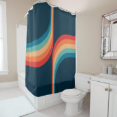 Kleurrijke bogen in retro-stijl douchegordijn (In situ)
