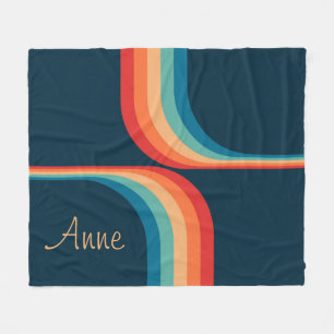 Kleurrijke bogen in retro-stijl fleece deken