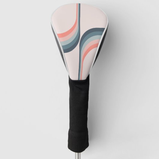 Kleurrijke bogen in retro-stijl golfheadcover (Voorkant)