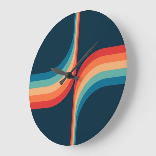 Kleurrijke bogen in retro-stijl grote klok (Hoek)