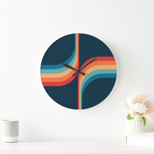 Kleurrijke bogen in retro-stijl grote klok (Huis)