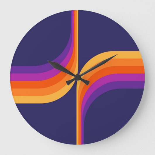 Kleurrijke bogen in retro-stijl grote klok (Voorkant)