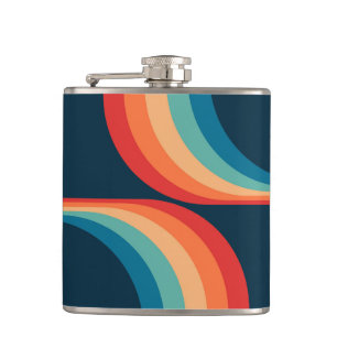 Kleurrijke bogen in retro-stijl heupfles