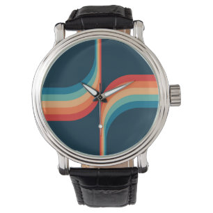 Kleurrijke bogen in retro-stijl horloge