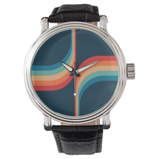 Kleurrijke bogen in retro-stijl horloge (Voorkant)