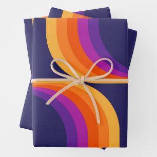 Kleurrijke bogen in retro-stijl inpakpapier vel