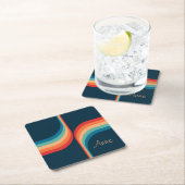 Kleurrijke bogen in retro-stijl kartonnen onderzetters (Insitu)